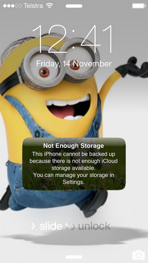 Storage warnings on iphones